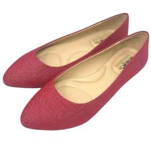 Coach and Four Melina Shimmery Ballet Flats Shoes Cushioned Red Size 10